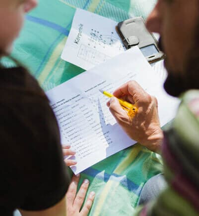 Site paperwork and method statements being reviewed before works begin